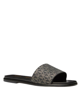 Michael kors black on sale and gold slides