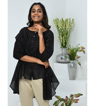 embroidered black tunic