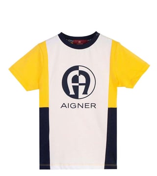 Buy Aigner Kids Multi Logo Regular Fit T Shirt for Boys Online