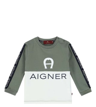 Buy Aigner Kids Green Logo Comfort Fit Sweatshirt for Boys Online