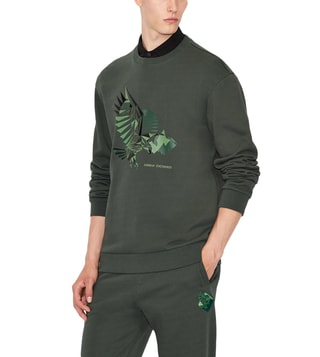 Buy Armani Exchange Green Printed Regular Fit Sweatshirt for Men Online @  Tata CLiQ Luxury