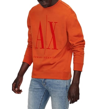Buy Armani Exchange Orange Logo Regular Fit Sweatshirt for Men Online @  Tata CLiQ Luxury