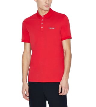 Buy Armani Exchange Red Polo T-Shirt With Contrast Logo for Men Online @  Tata CLiQ Luxury