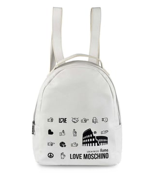 Buy Love Moschino White Borsa PU Bianco Medium Backpack for Women