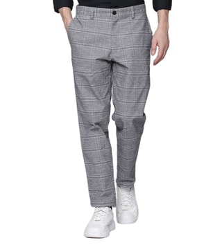 Peter England Formal Trousers  Buy Peter England Men Grey Check Slim Fit  Formal Trousers Online  Nykaa Fashion