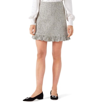 Buy Kate Spade Grey Straight Fit Metallic Tweed Skirt for Women Online @  Tata CLiQ Luxury