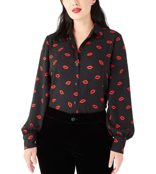 Buy Kate Spade Black Regular Fit Kisses Pastis Shirt for Women Online @  Tata CLiQ Luxury