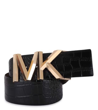 Buy Michael Kors Black & Gold Leather Waist Belt (Animal Effect) for Women  Online @ Tata CLiQ Luxury