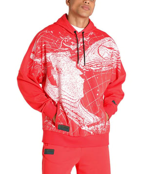 puma women's marbled all over print pullover hoodie