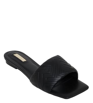 Quilted discount black slides