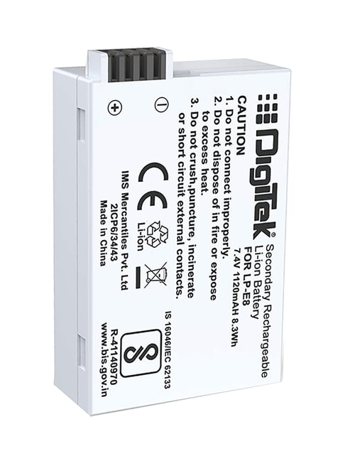 Digitek Canon LP E8 Rechargeable Battery White