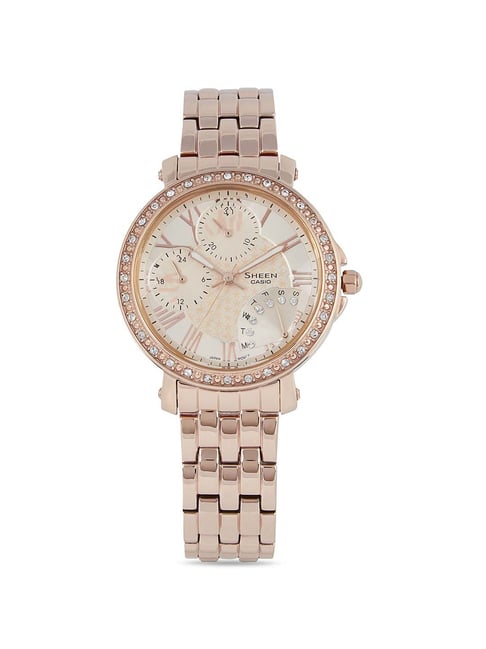 Rose gold casio watch hot sale ladies