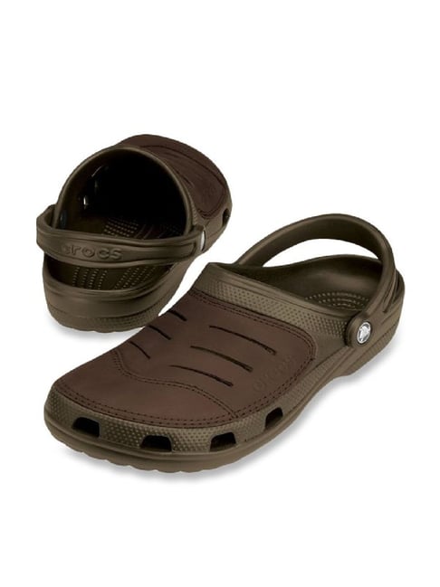 Crocs Men's Bogota Chocolate Brown Back Strap Clogs