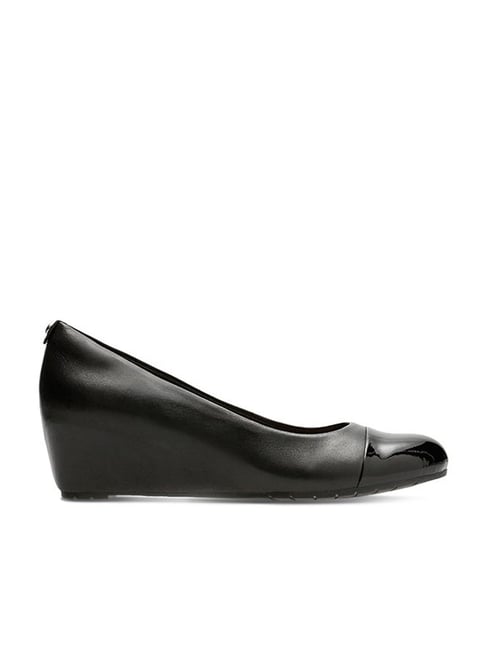 Clarks Women's Vendra Dune Black Wedge Heeled Pumps