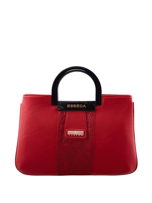 Esbeda Red Textured Medium Handbag-picture-20