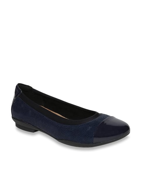 Clarks Women s Neenah Garden Navy Flat Ballets