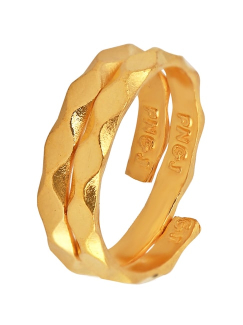 Buy 24K Gold Plated Cuff Bangle and Ring Set Carved Letter