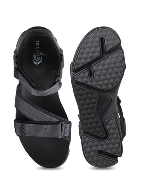 Clarks Trigenic Evo Leather Sandals in Black for Men | Lyst UK