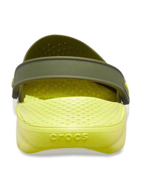 Buy Crocs LiteRide Army Green Back Strap Clogs Online at Best Prices ...
