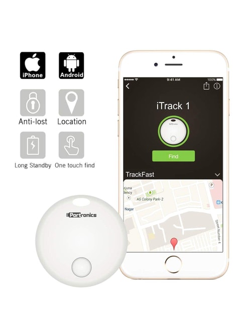 Portronics iTrack 1 POR-130 Bluetooth Smart Tracker (White)