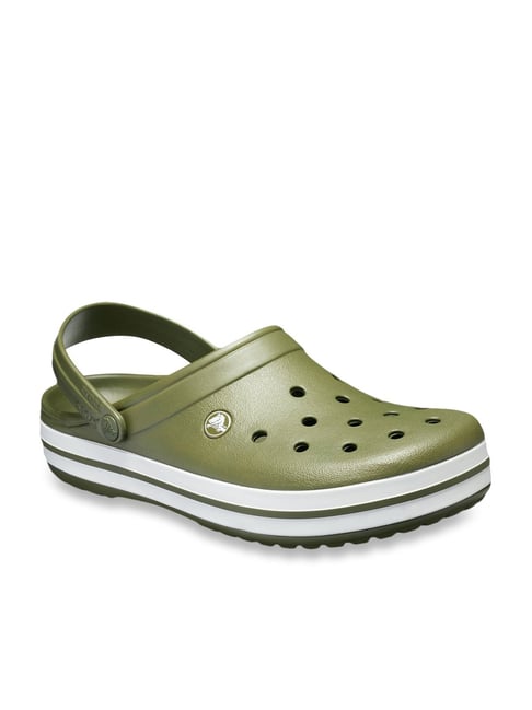 Crocs Unisex Crocband Army Green Back Strap Clogs