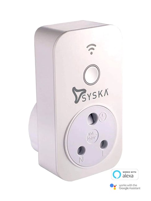 Syska WP001 Smart Wi-Fi Plug with Power Meter Compatible with Amazon Alexa and Google Home