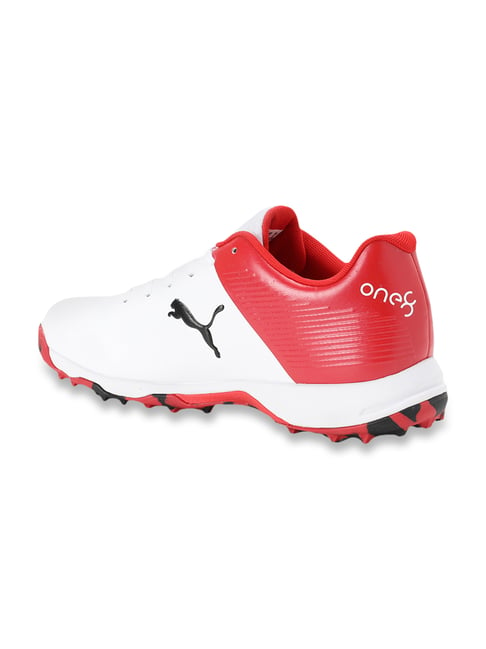 Buy Puma One8 19 FH White & High Risk Red Cricket Shoes for Men at Best ...