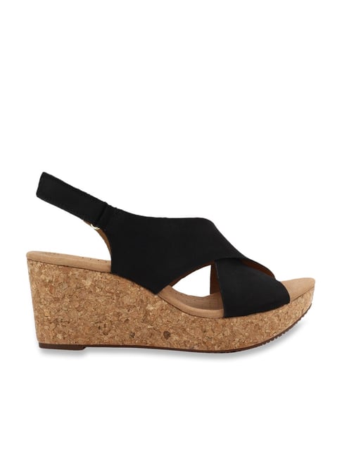 NEW CLARKS WOMENS Leather Sandals Wedges ARTISAN Overly Sparkle Navy  Comfort + £32.99 - PicClick UK