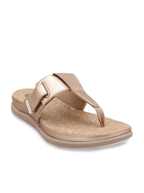 Clarks Women s Step June Reef Rose Gold T Strap Sandals