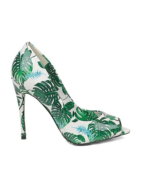 Aldo Women's Green & White Peeptoe Stilettos