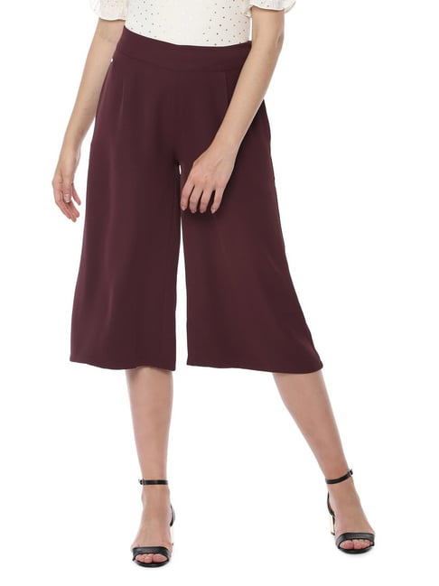 Solly by Allen Solly Maroon Regular Fit Trousers