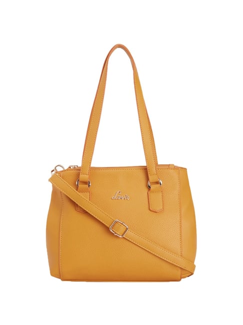 Lavie Suvana Ochre Yellow Solid Medium Shoulder Handbag