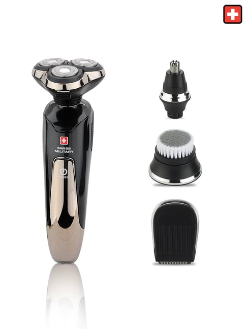 Swiss Military 4 in 1 Electric Shaver for Men, 90 minutes Run time, 2 Years Warranty SHV-6 (Black)