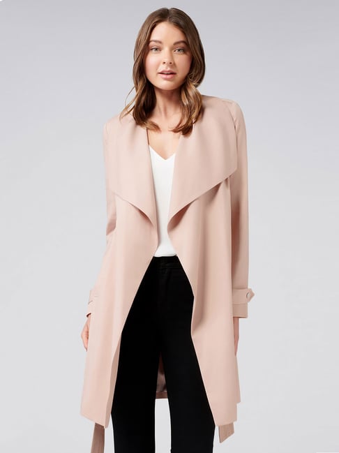 tie waist waterfall coat