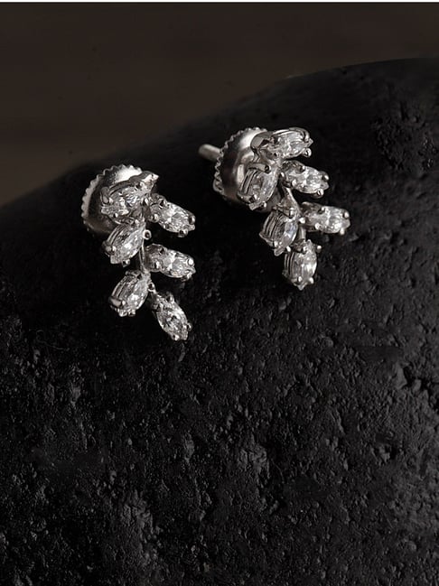 92.5 Sterling Silver Earrings Peacock Embellished Pretty Hanging Ghungroos  Silver Earrings Online