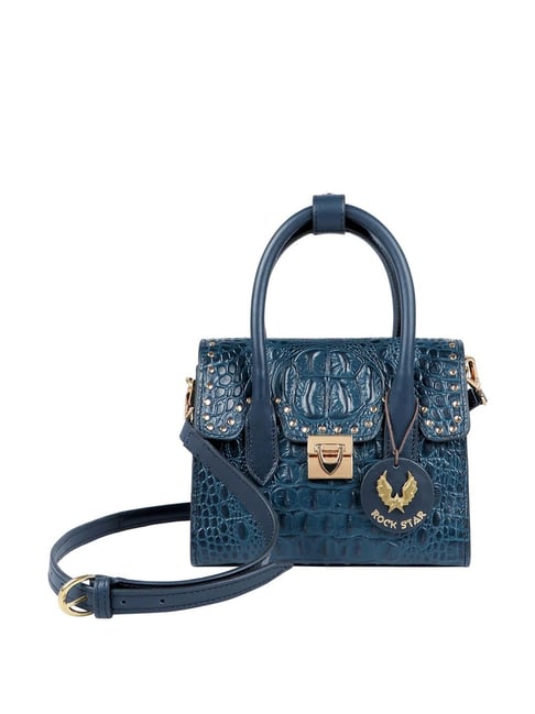 Hidesign Rockstar Punk Navy Rivets Medium Handbag-picture-36