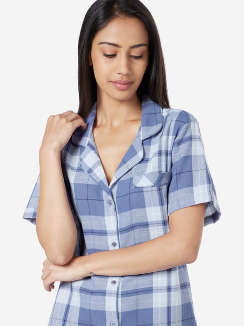 red checked night shirt