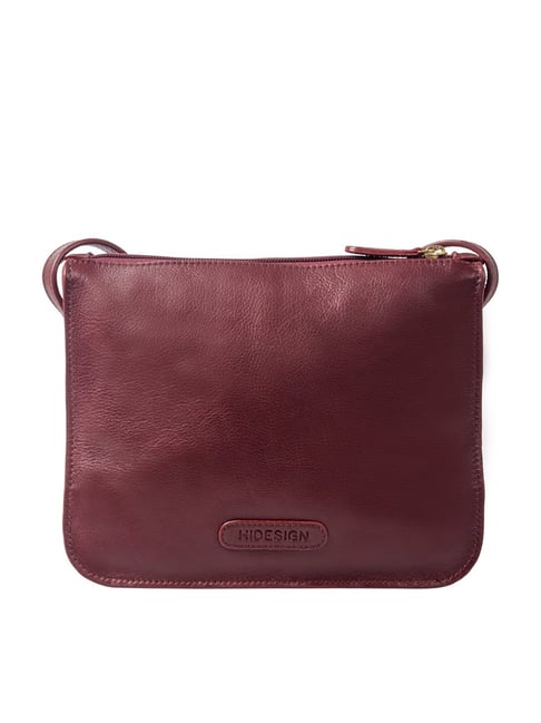 Buy Hidesign Carmel 01 Maroon Solid Leather Sling Bag For Women At