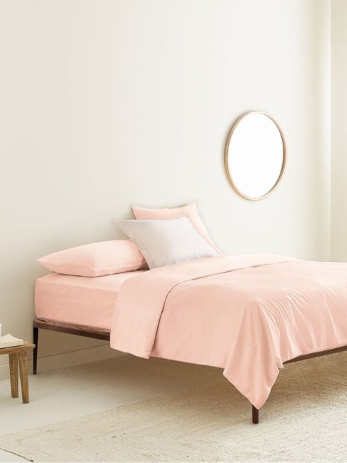 The Baby Atelier Neutral Pink Fitted Bed Sheet-The Baby Atelier-HomeFurnishing-TATA CLIQ