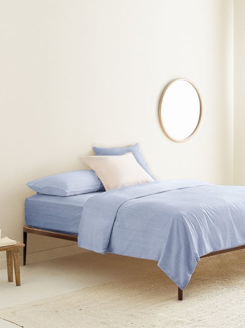 The Baby Atelier Blue Fitted Bed Sheet-The Baby Atelier-HomeFurnishing-TATA CLIQ