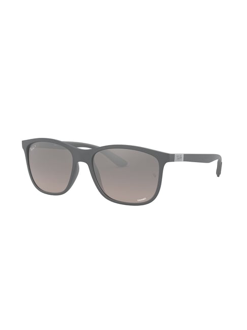 Buy Ray-Ban 0RB4330CH Silver Chromance Square Sunglasses 56 mm