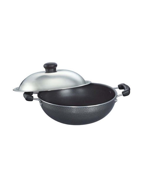 Prestige Omega Black Select Plus Round Base 170 mm Kadai with SS Lid - Set of 1-picture-39