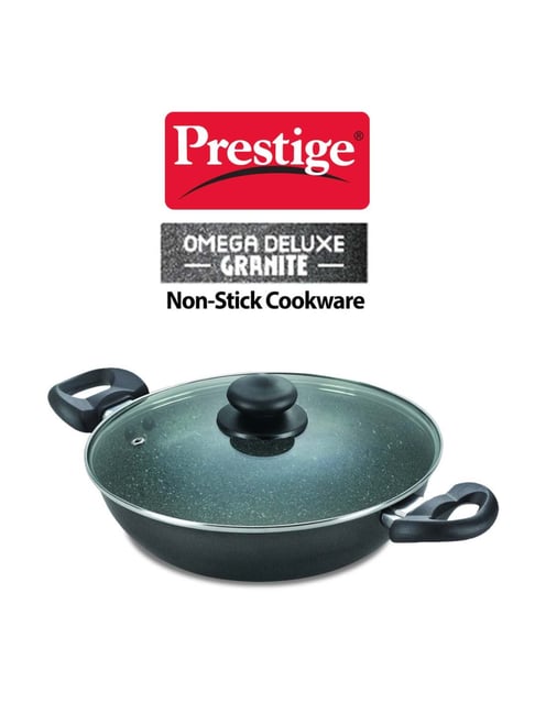 Prestige Omega Black Deluxe Granite 240 mm Kadai with Lid Set of