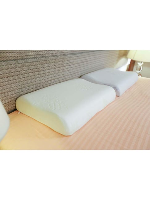 The White Willow White Cervical Contour Pillow with Cover - Set of 1