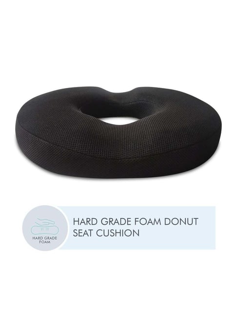 The White Willow Black Donut Seat Cushion - Set of 1