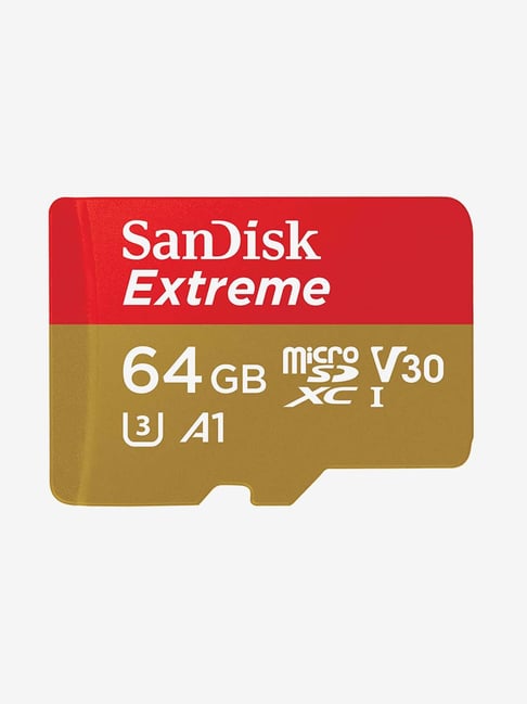 SanDisk Extreme SDSQXA2-064G-GN6MN 64GB SDXC UHS-I Class 10 microSD Memory Card (Red and Beige)