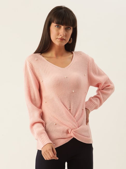 Pink hotsell embellished sweater