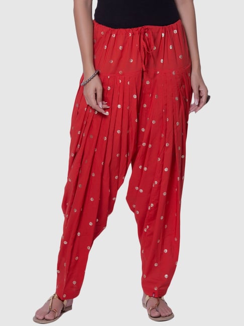 Biba Red Cotton Printed Salwar