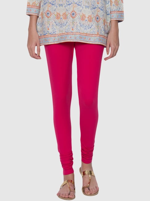 Biba Pink Cotton Solid Churidar