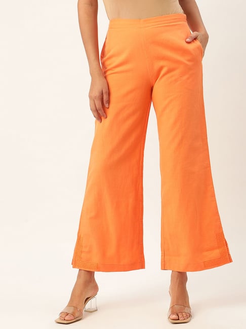 Buy Am Ma Women Orange Trousers - Trousers for Women 16223422 | Myntra